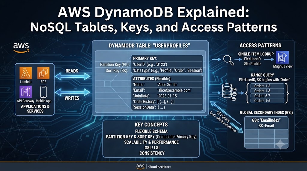 AWS DynamoDB Explained: NoSQL Tables, Keys, and Access Patterns